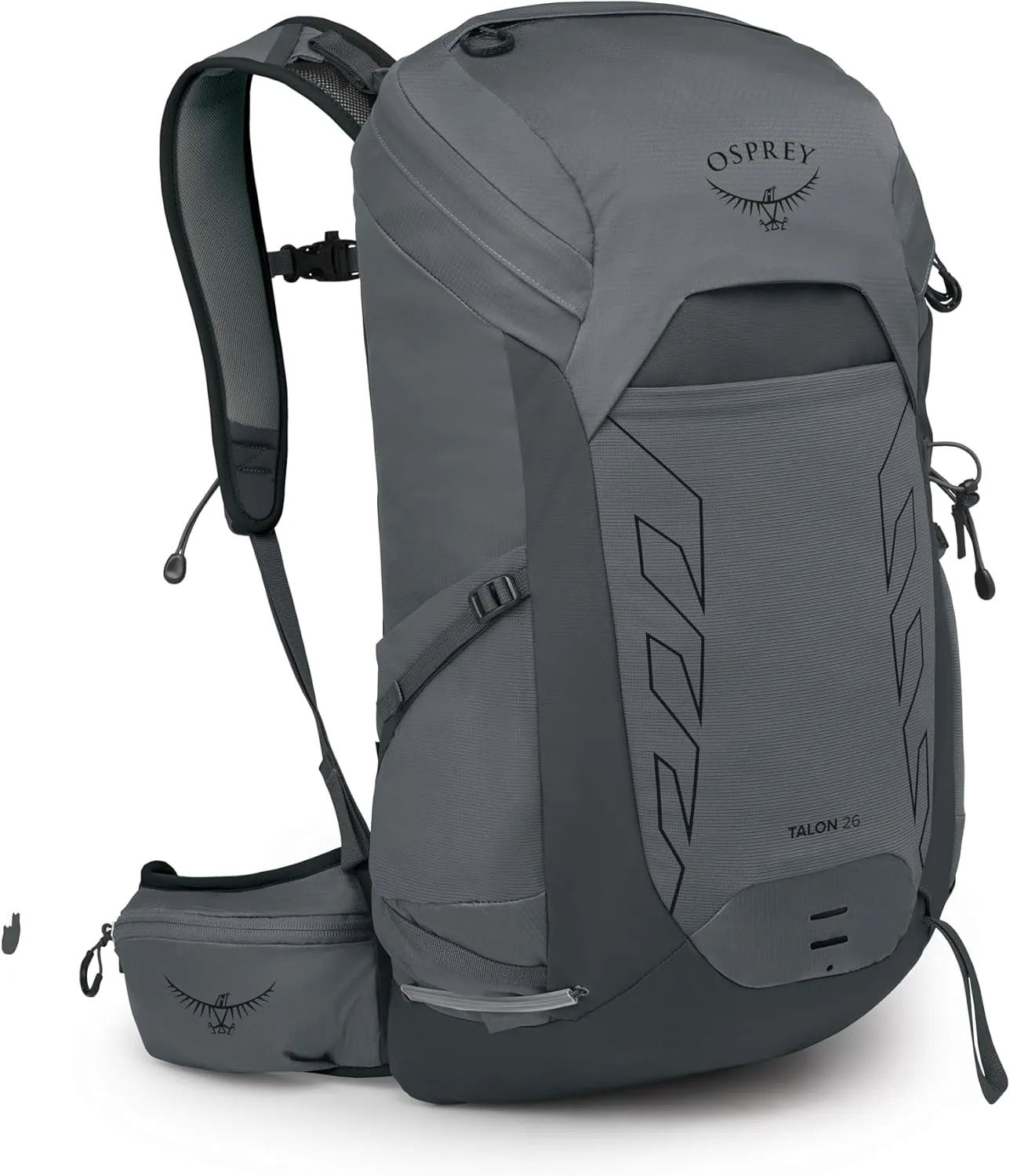 Osprey Talon 26L Men's Lightweight Hiking Backpack with Hipbelt, Phantom Grey/Dark Charcoal