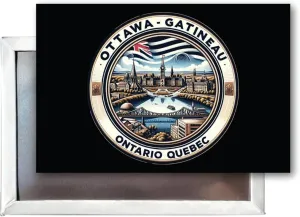Ottawa Gatineau Ontario_Quebec Souvenir Destination Refrigerator Magnet 2.5"X3.5" 4-Pack