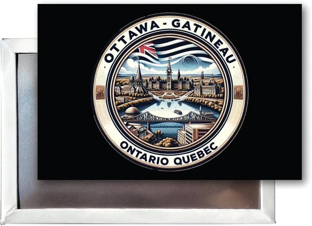 Ottawa Gatineau Ontario_Quebec Souvenir Destination Refrigerator Magnet 2.5"X3.5" 4-Pack