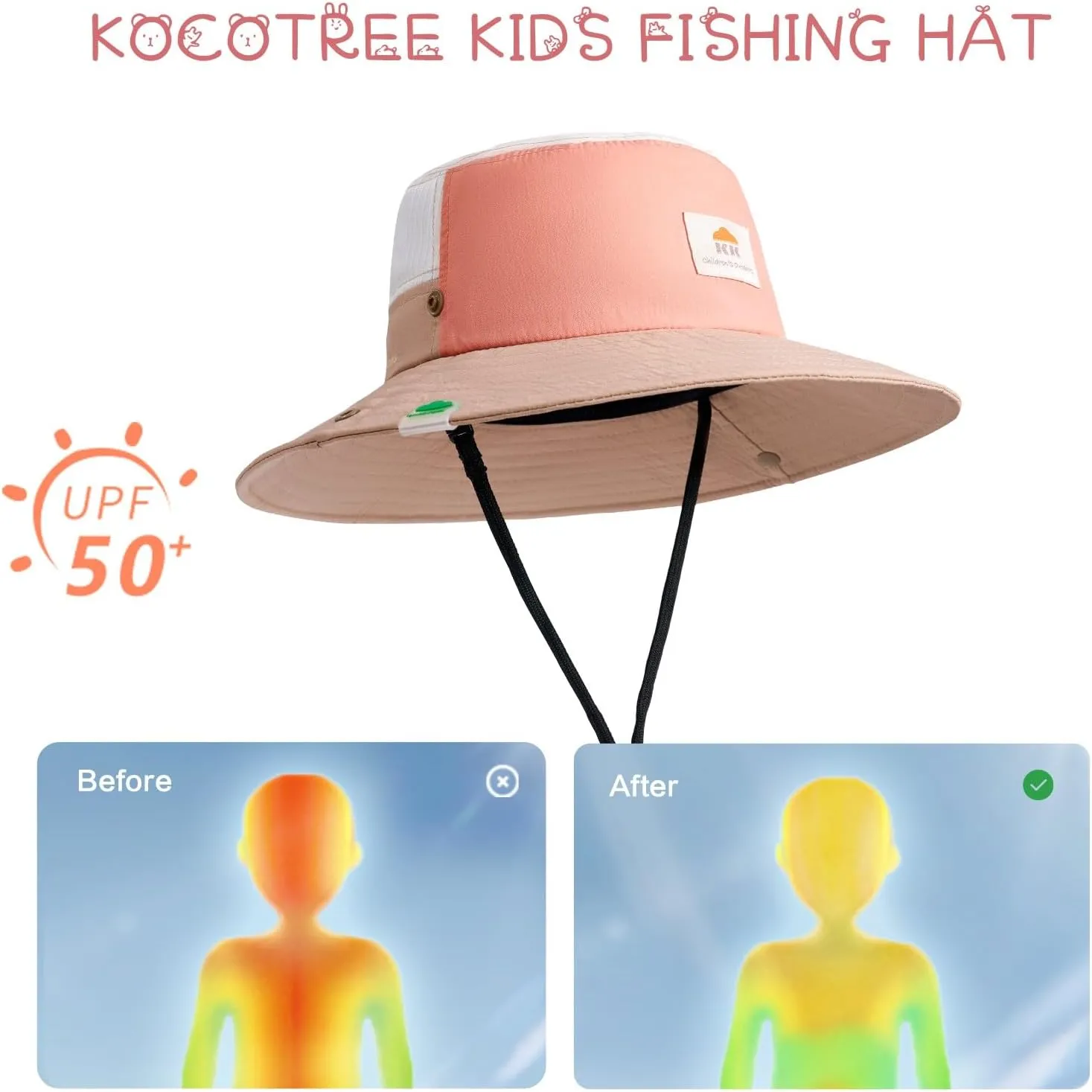 Outdoor Kids Sun Hat Boys Sun Hat Girls Beach Hat UPF 50  Kids Bucket Hat Wide Brim Kids Fishing Safari Hat