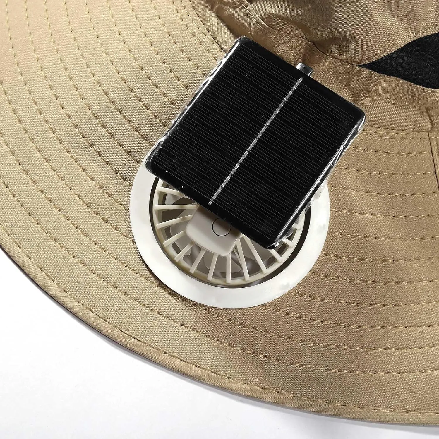 Outdoor Wide Brim Sun Hat with 3 Solar Fan for Men Women Summer UPF 50  Bucket Fishing & Beach Hat with Fans Built in