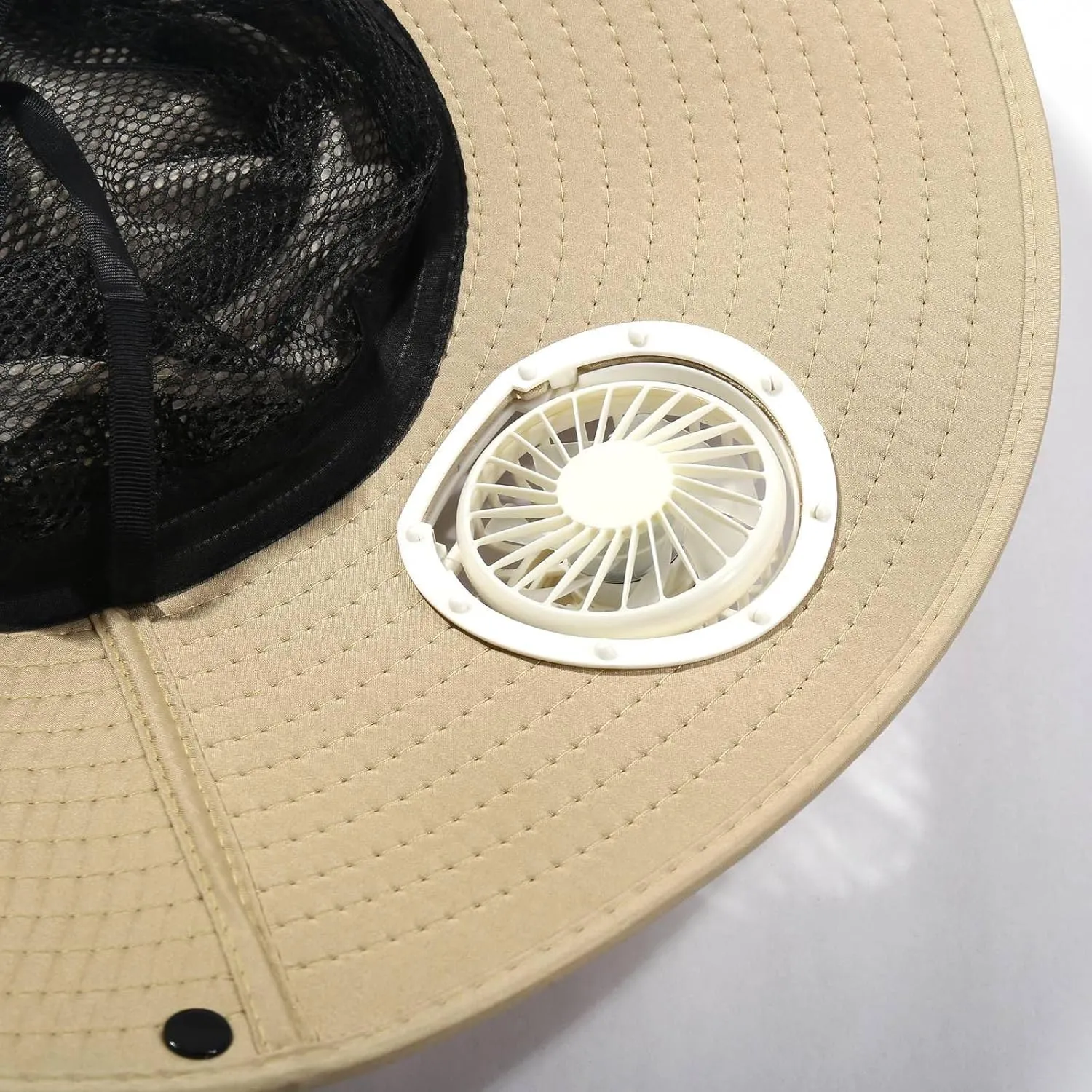 Outdoor Wide Brim Sun Hat with 3 Solar Fan for Men Women Summer UPF 50  Bucket Fishing & Beach Hat with Fans Built in