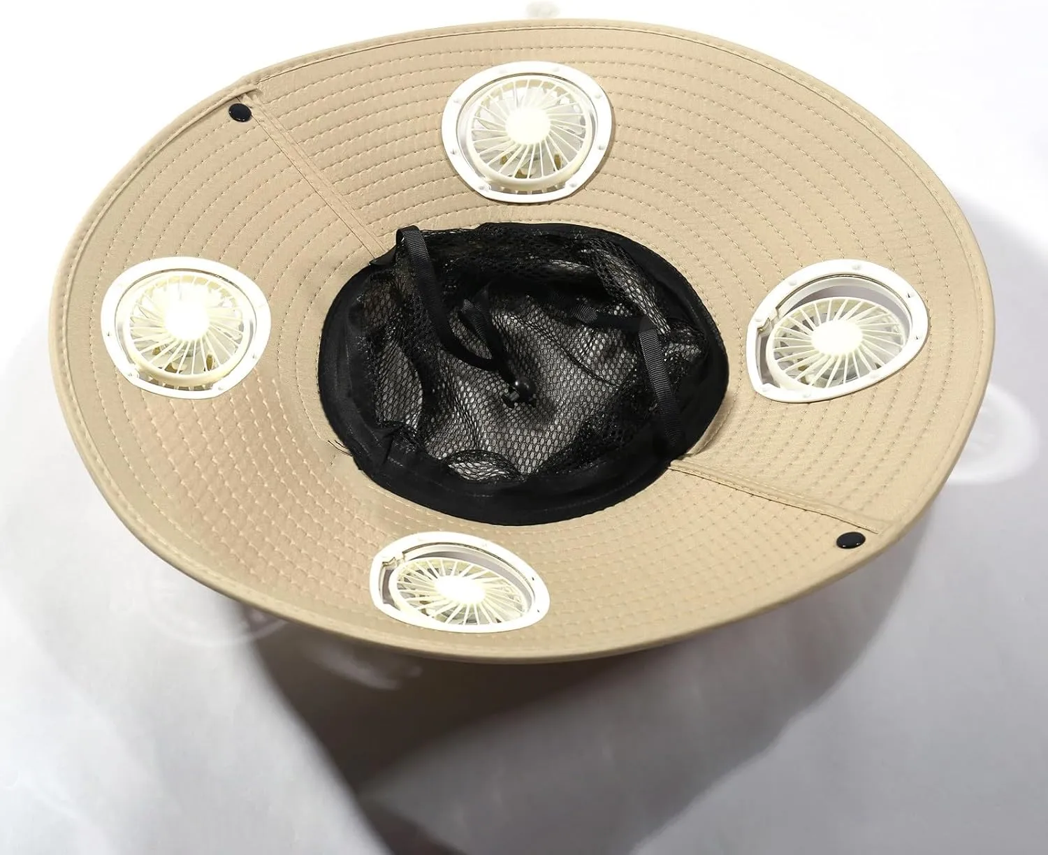 Outdoor Wide Brim Sun Hat with 3 Solar Fan for Men Women Summer UPF 50  Bucket Fishing & Beach Hat with Fans Built in
