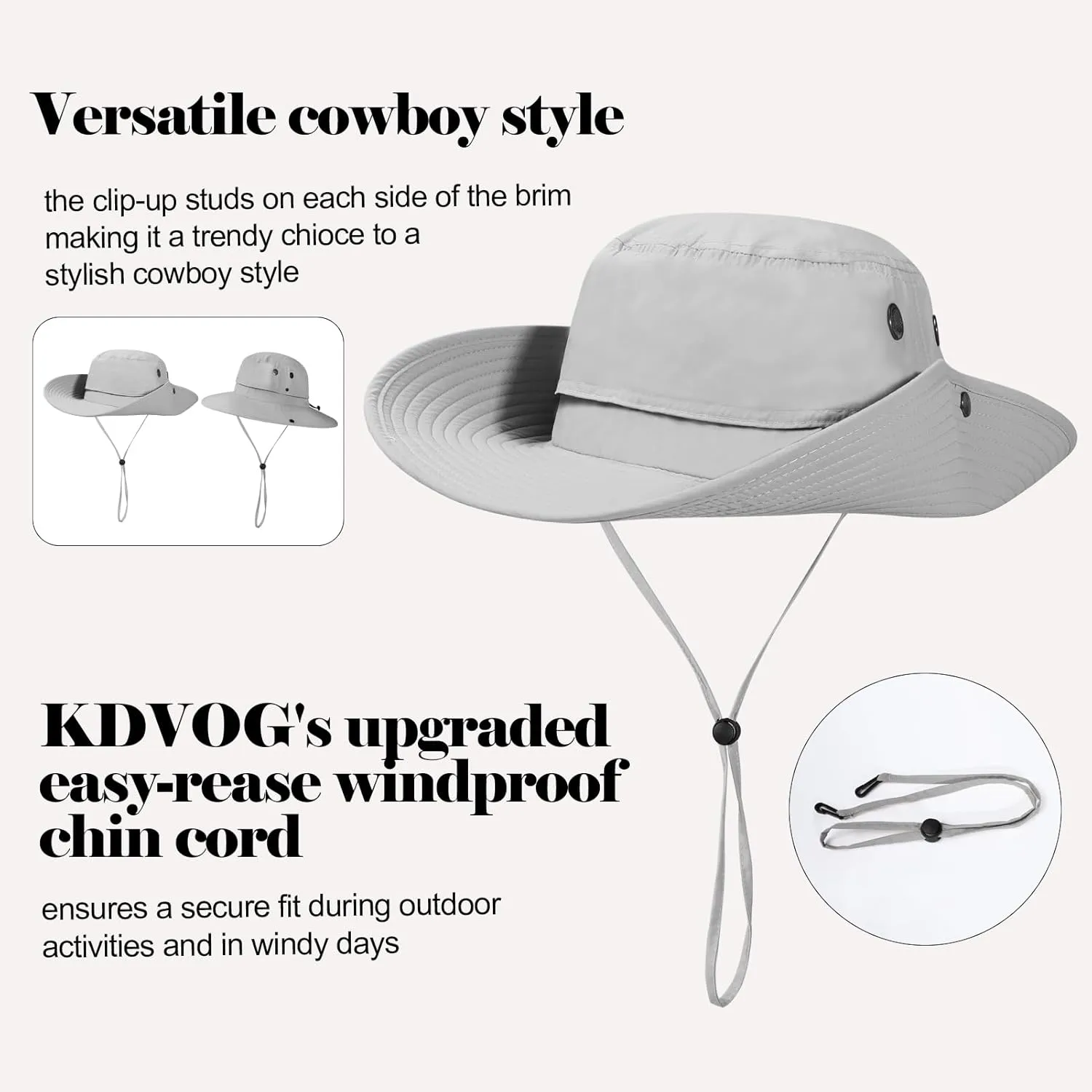 Oversize XL XXL Sun Hats Large Wide Brim Waterproof UPF 50  Bucket Hat Summer Travel Fishing Hiking Hat with Detachable Strap