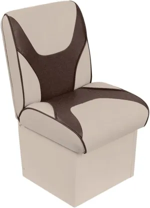 Overton’s Deluxe Jump Boat Seat – High-Impact Plastic Frame, UV-Resistant Marine Vinyl, Storage Under Seat, 10" Base