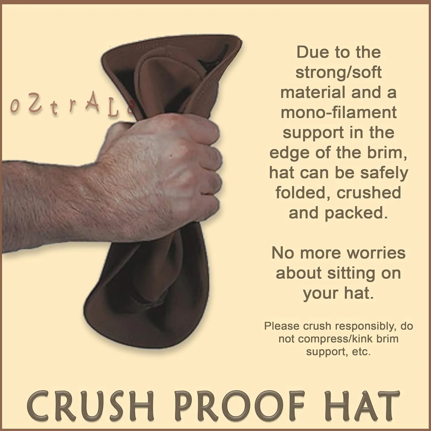 Oztrala Hat Oilskin Canvas Australian Outback Leather Mens Black Cowboy Bucket HCKS HCKB US