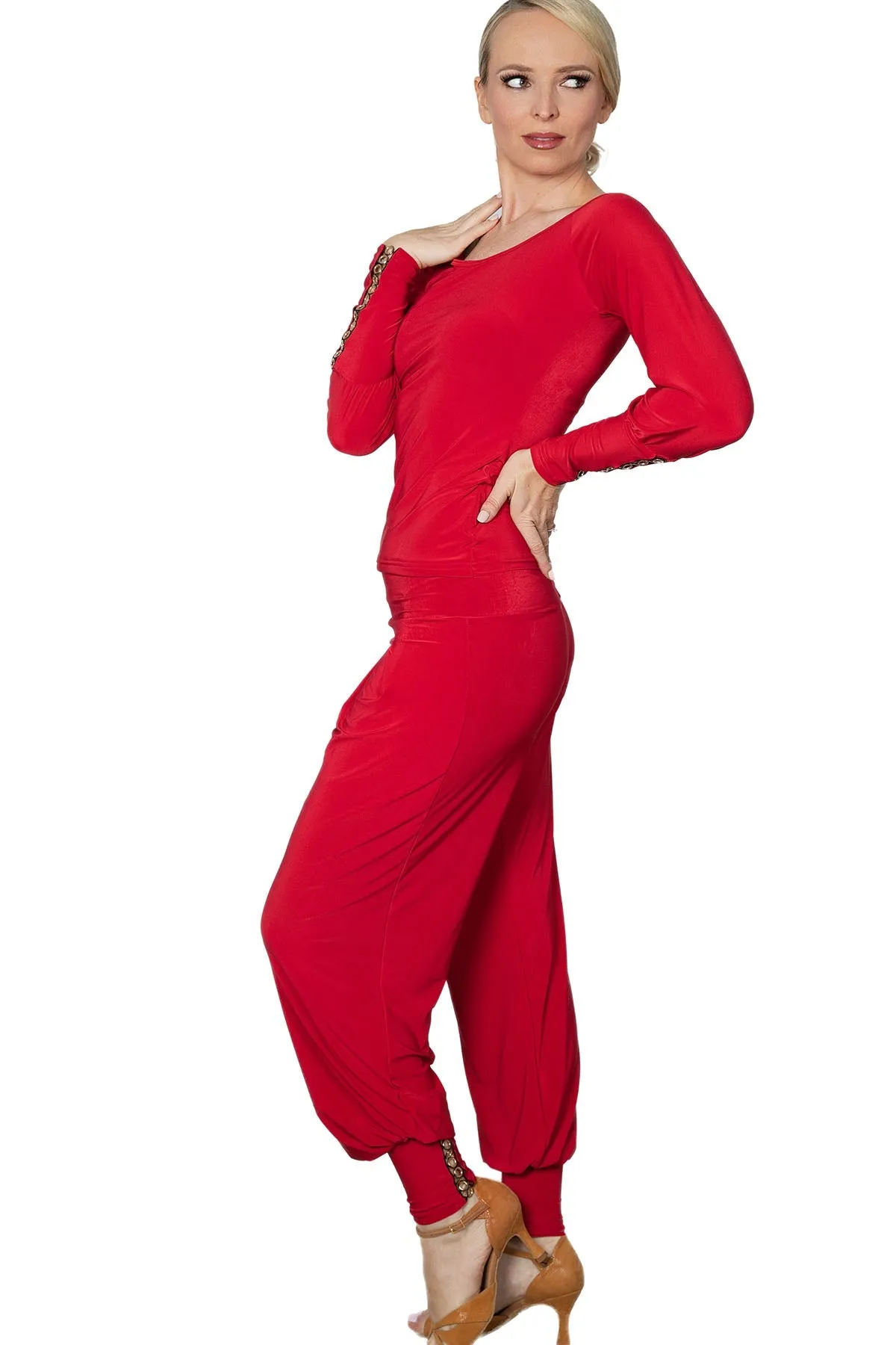P2402 Circle Embellished Harem Pants
