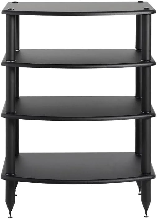 Pangea Audio Vulcan Four Shelf Audio Rack, Media Stand, and Components Cabinet 4 Shelf Black