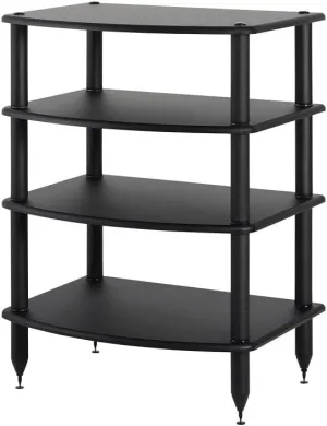 Pangea Audio Vulcan Four Shelf Audio Rack, Media Stand, and Components Cabinet 4 Shelf Black