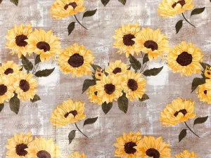 Parisian Elegant Sunflower Garden Postcard Vinyl Tablecloth (52" x 70" Oblong)