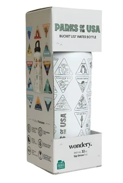 Parks of the USA Bucket List Water Bottle