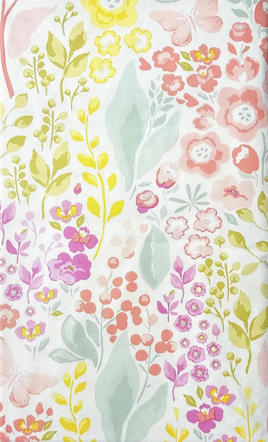 Pastel Spring Flower Garden Butterflies Abstract, Flannel Back (52" x 90" Oblong)