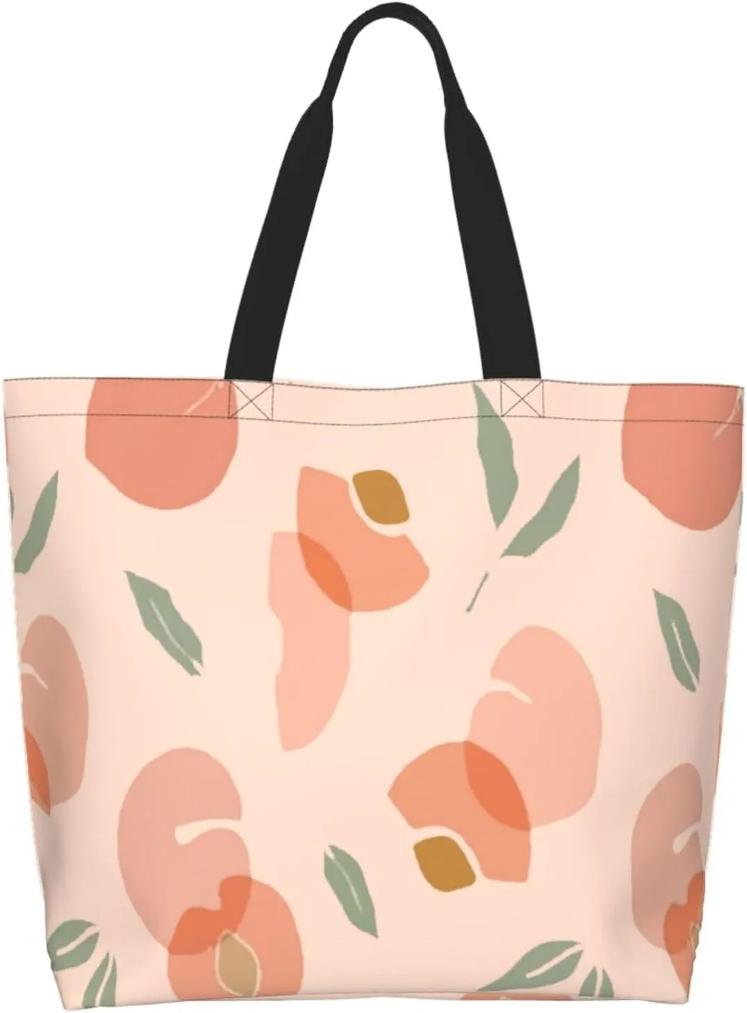 Peach Light Pink Tote Bag Shopping Bag Portable Handbags Tote Shoulder Bucket Bags for Women