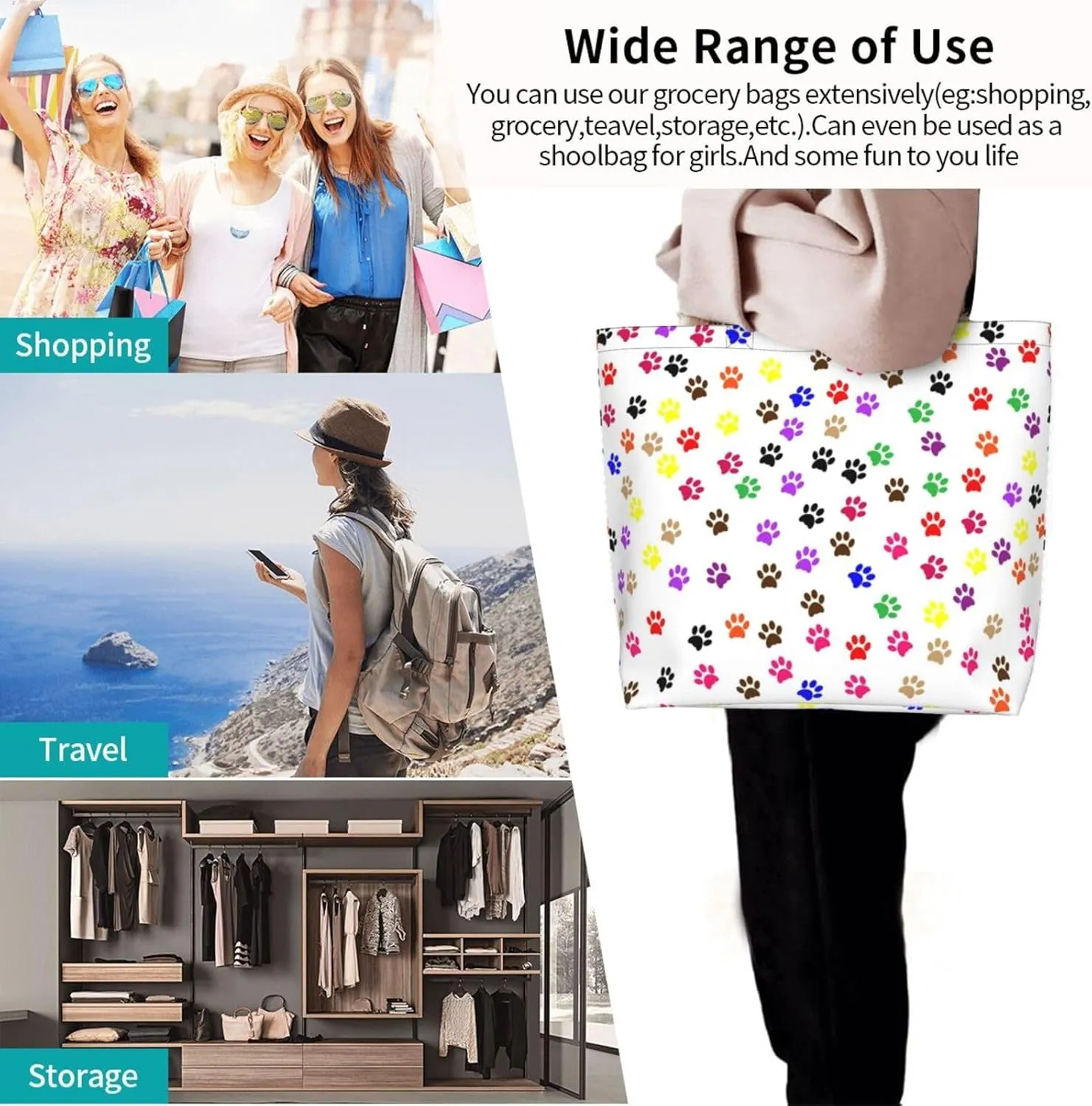 Peach Light Pink Tote Bag Shopping Bag Portable Handbags Tote Shoulder Bucket Bags for Women