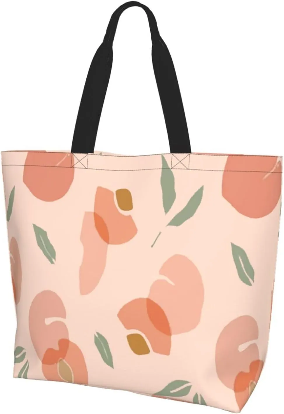 Peach Light Pink Tote Bag Shopping Bag Portable Handbags Tote Shoulder Bucket Bags for Women