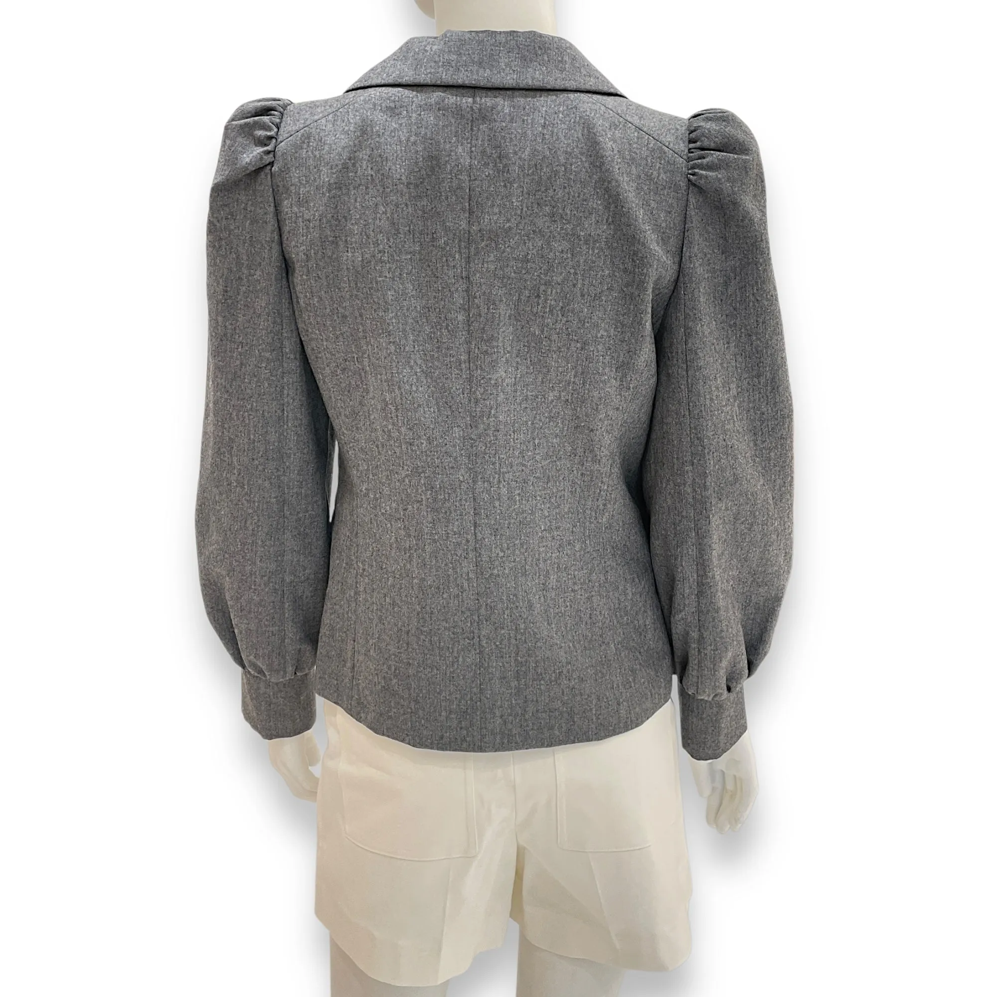 Peacoat Double- breasted Jacket IT 38 Grey in Viscose, Antique Brass hardware