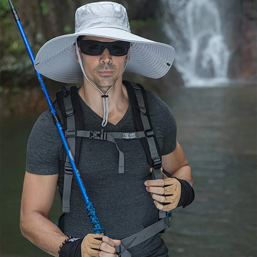 Peicees Super Wide Brim Sun Hat Men Women Fishing Bucket Hat Safari Cowboy Hat