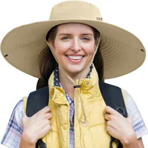 Peicees Women Wide Brim Sun Hat UPF50  Waterproof Bucket Hat for Fishing Hiking Camping