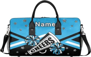 Personalized Cheer Bag Custom Cheerleader Bag with Name Customized Gym Bag Sport Travel Duffel Bag for Women, Blue Black
