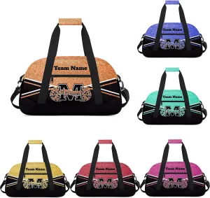Personalized Cheerleader Bag Duffel Bag for Girls, Custom Cheer Bag Overnight Bags for Gymnastics Travel Weekender Orange