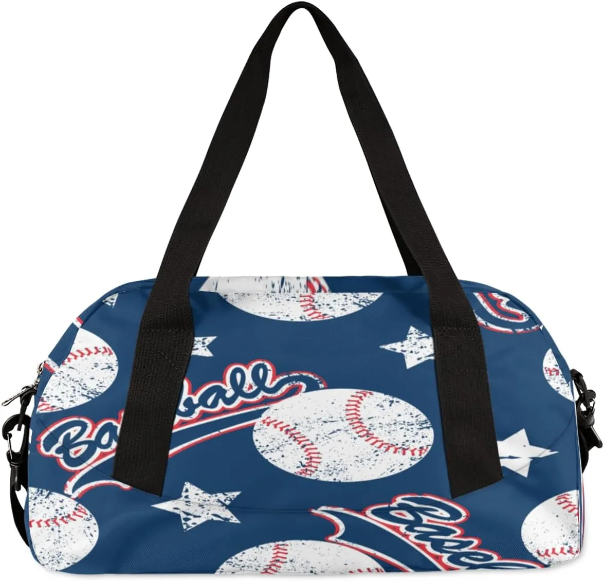 Personalized Creative Baseball Sport Duffel Bag Custom Name Kids Gym Bags Carry On Travel Bag Weekender Overnight Bag for Boys Girls Teens