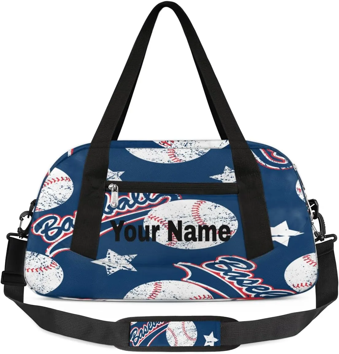Personalized Creative Baseball Sport Duffel Bag Custom Name Kids Gym Bags Carry On Travel Bag Weekender Overnight Bag for Boys Girls Teens