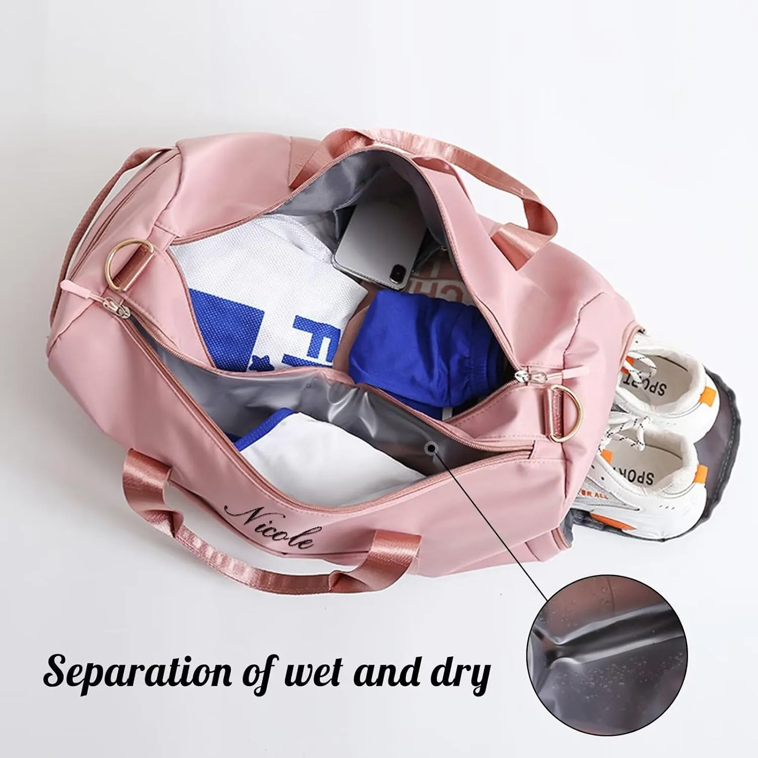 Personalized Duffel Bag Customized Sports Bags Personalized Sports Bag with embroidered name Customized Dance Bag for Men and Women Waterproof Overnight Bag(Green)