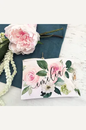 Personalized Spring Rose Cosmetic Bag