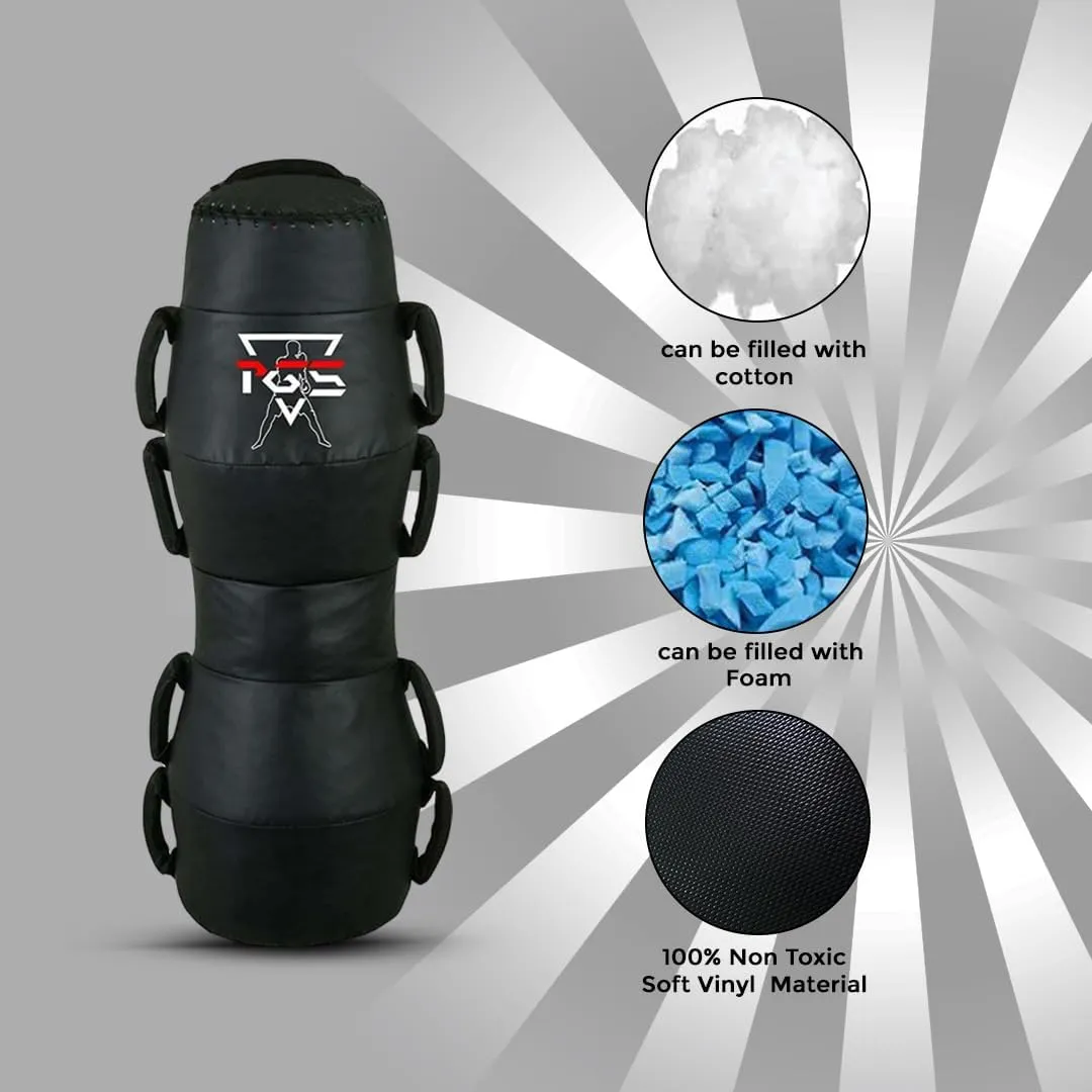 PGS Grappling Dummy with Handles, MMA Floor Punching Bag, Ground and Pound Training Throwing Striving BJJ MMA Punching Dummy Strong Vinyl Material for Pro Training - UNFILLED