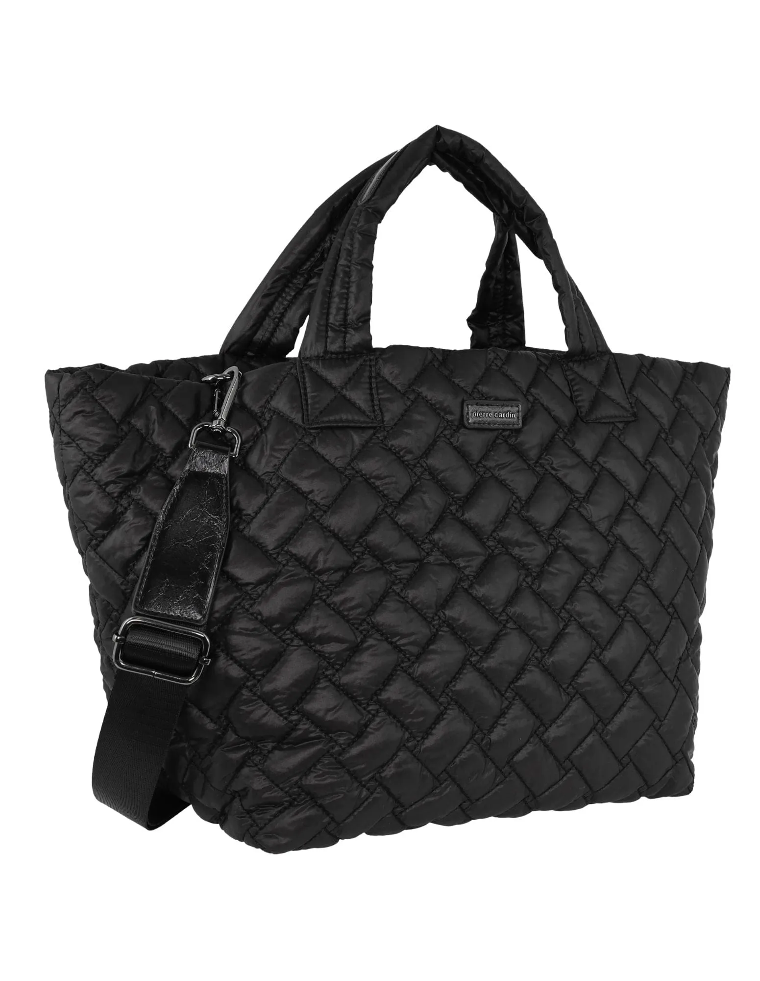 Pierre Cardin Ladies Nylon Small Quilted Tote Bag in Black