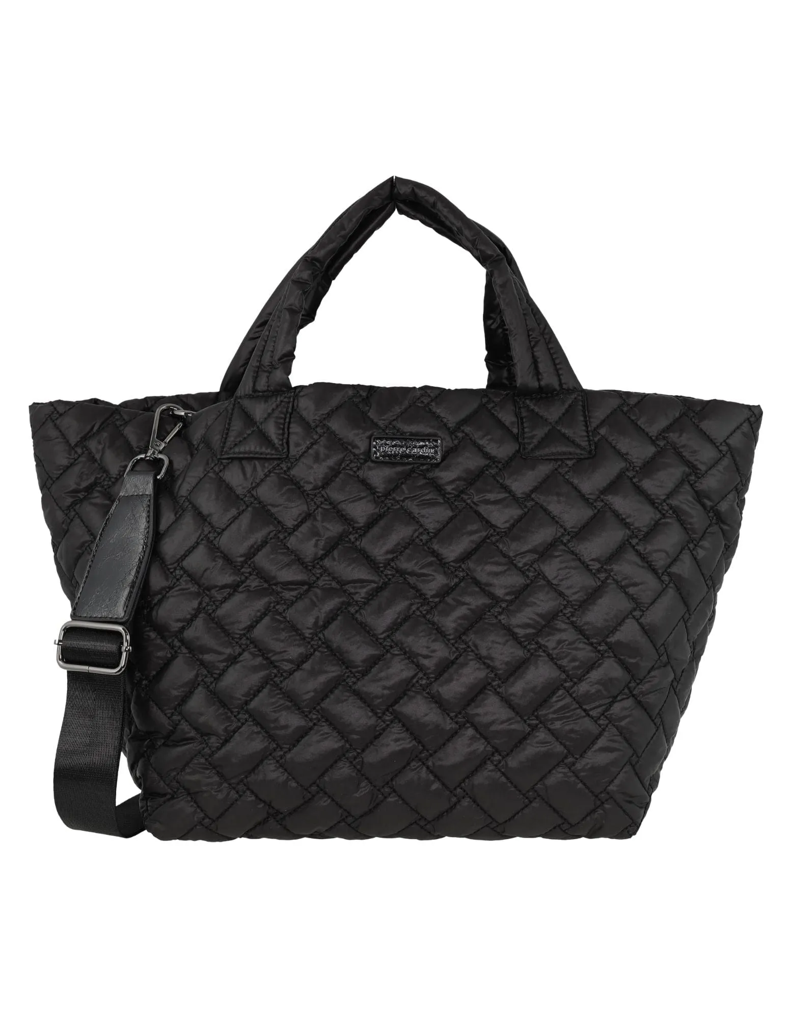 Pierre Cardin Ladies Nylon Small Quilted Tote Bag in Black