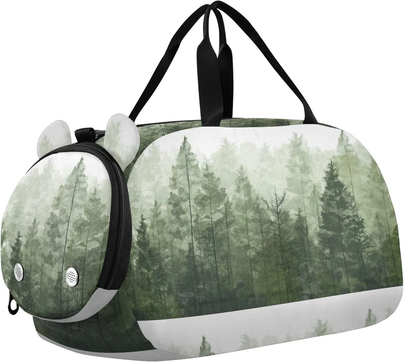 Pine Trees Duffle Bag for Girl, Sports Duffle Gym Bags with Shoe Compartment, Personalized Overnight Bag Travel Weekender for Kids