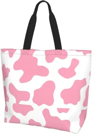 Pink Glasses Giraffe Tote Bag Shopping Bag Portable Handbags Tote Shoulder Bucket Bags for Women