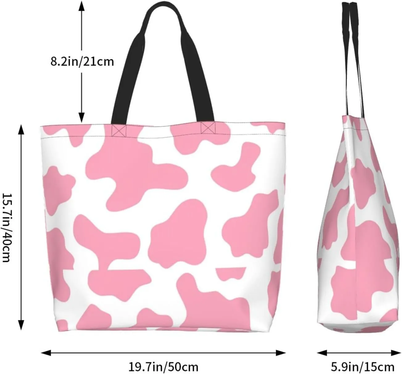 Pink Glasses Giraffe Tote Bag Shopping Bag Portable Handbags Tote Shoulder Bucket Bags for Women