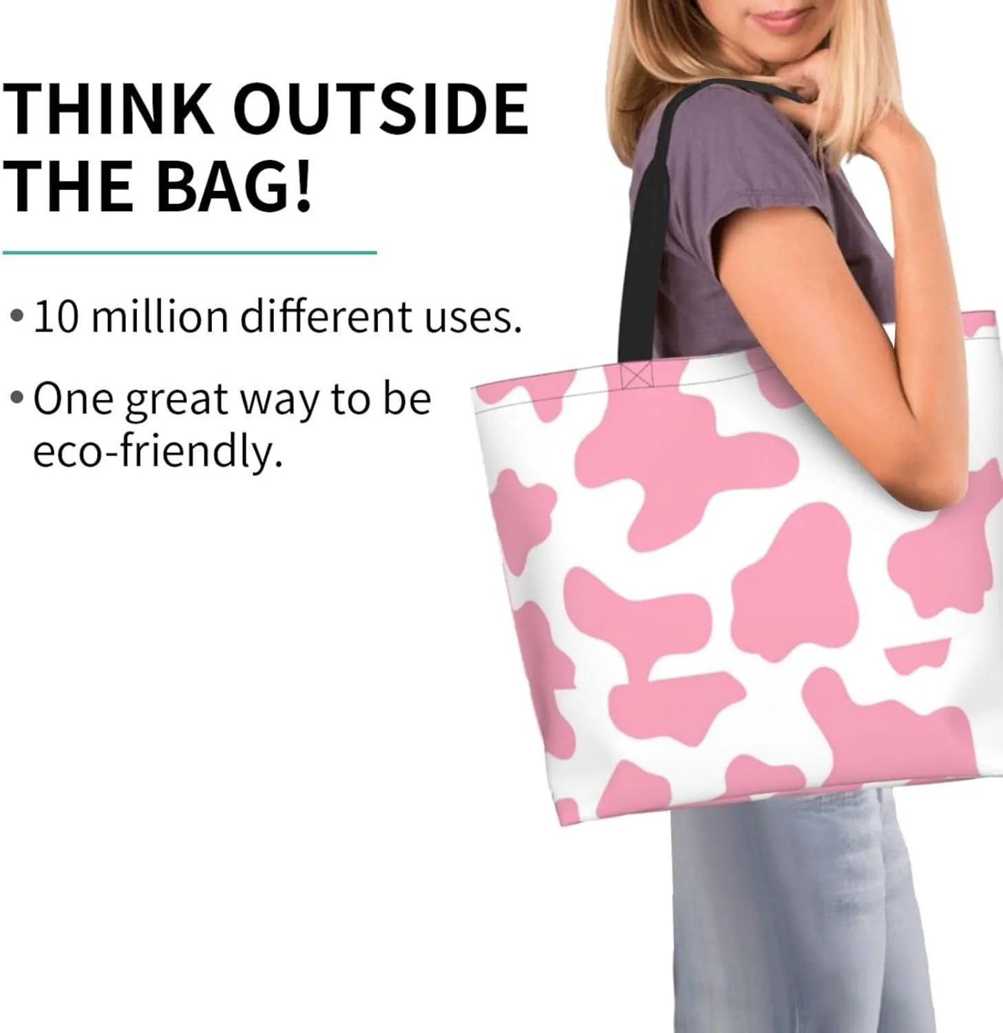 Pink Glasses Giraffe Tote Bag Shopping Bag Portable Handbags Tote Shoulder Bucket Bags for Women