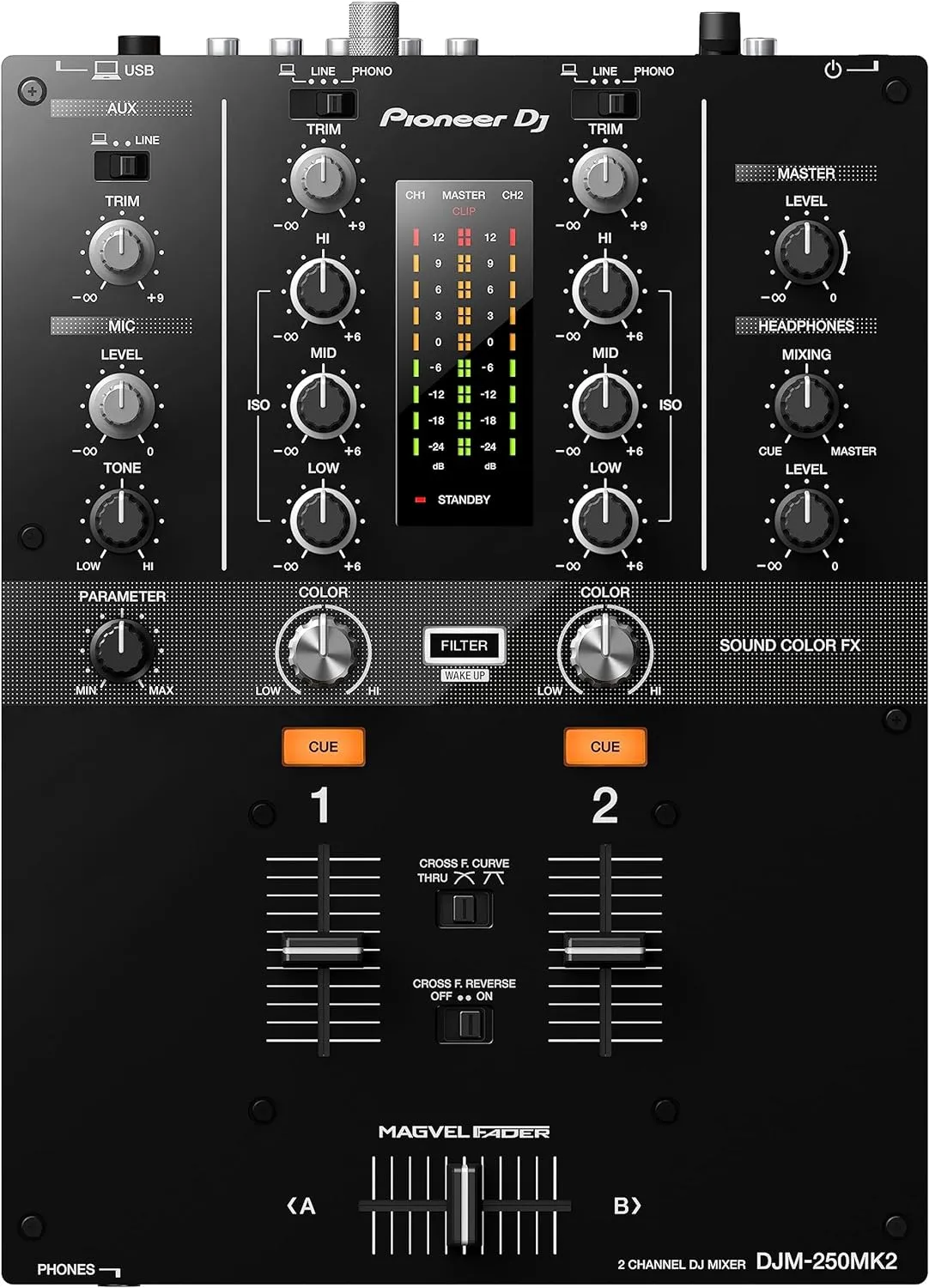 Pioneer DJ DJM-250MK2 2-Channel DJ Mixer