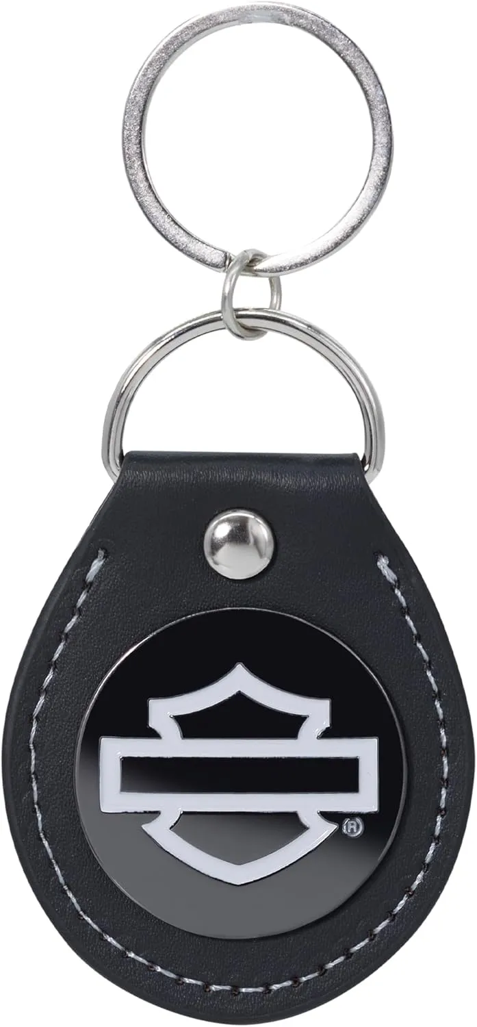 Plasticolor 004593R01 Harley-Davidson Silhouette Bar & Shield Logo Vinyl Fob Key Chain - Black & Gray