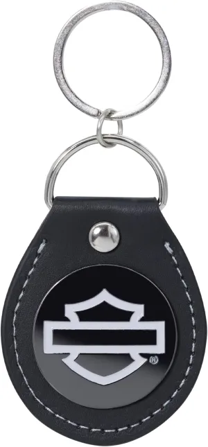 Plasticolor 004593R01 Harley-Davidson Silhouette Bar & Shield Logo Vinyl Fob Key Chain - Black & Gray