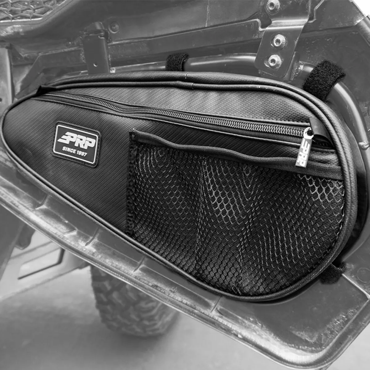 Polaris RZR Lower Door Bags (Pair) and Knee Pads for Doors with Speakers - BUNDLE