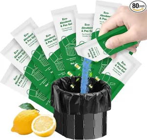 Poo Gel for Portable Toilet, 80 Eco Camping Toilets Pee Powder Deodorizer Urine Pee Absorbent Liquid Solidifier for Adult Porta Potty Chemicals Bucket Toilet Outdoor Camping Hiking Emergency Toilet