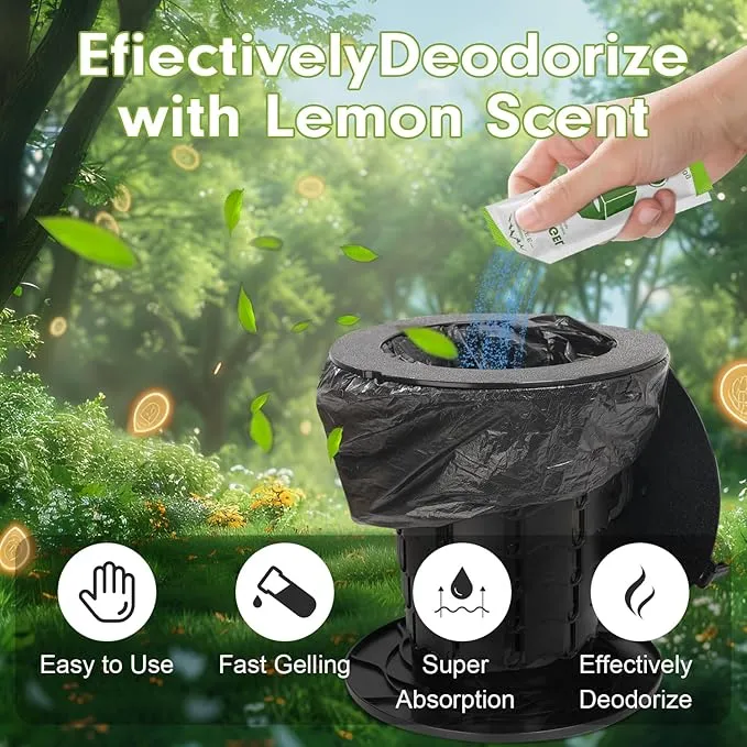 Poo Gel for Portable Toilet, Portable Toilet Powder Poo Urine Powder for Camping Outdoor Hiking