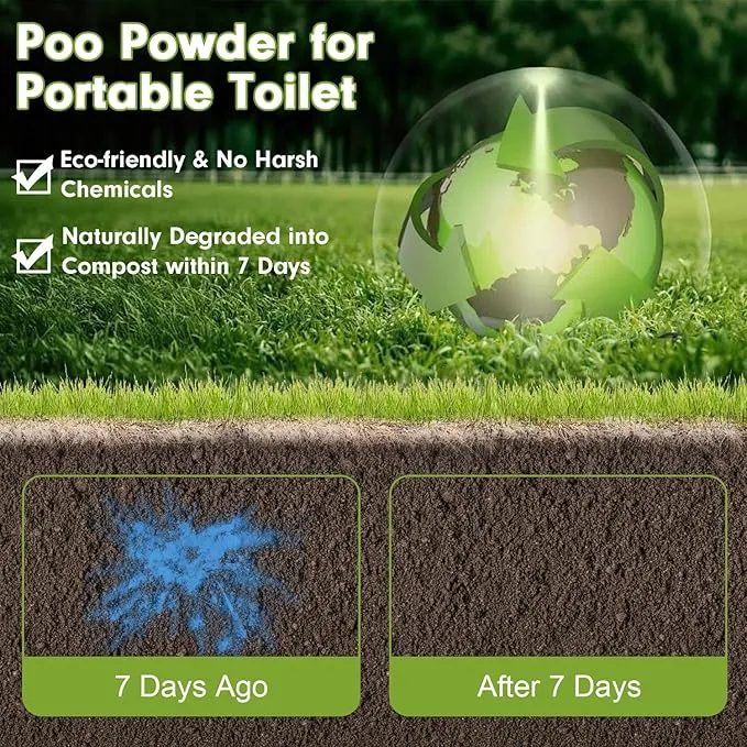 Poo Gel for Portable Toilet, Portable Toilet Powder Poo Urine Powder for Camping Outdoor Hiking
