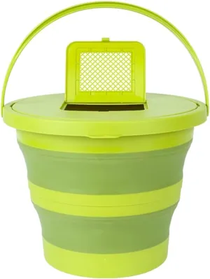 Portable Fishing Water Pail,Collapsible Plastic Bucket with Lid,Car Washing Buckets Collapsible Plastic Pail Fishing Bucket Portable Outdoor Travel Foldable Bait Bucket Container