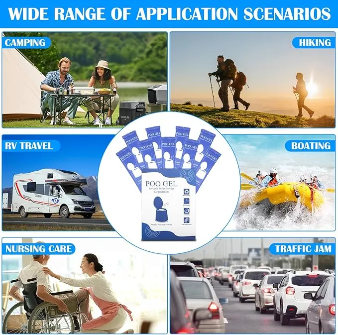 Portable Toilet Gel, for Portable Toilet, Portable Toilet Absorbent Gel Powder for Camping Hiking, Acrylic Polymer Powders