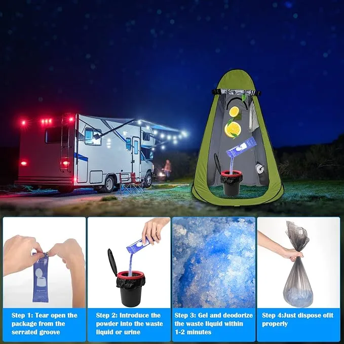 Portable Toilet Gel, for Portable Toilet, Portable Toilet Absorbent Gel Powder for Camping Hiking, Acrylic Polymer Powders