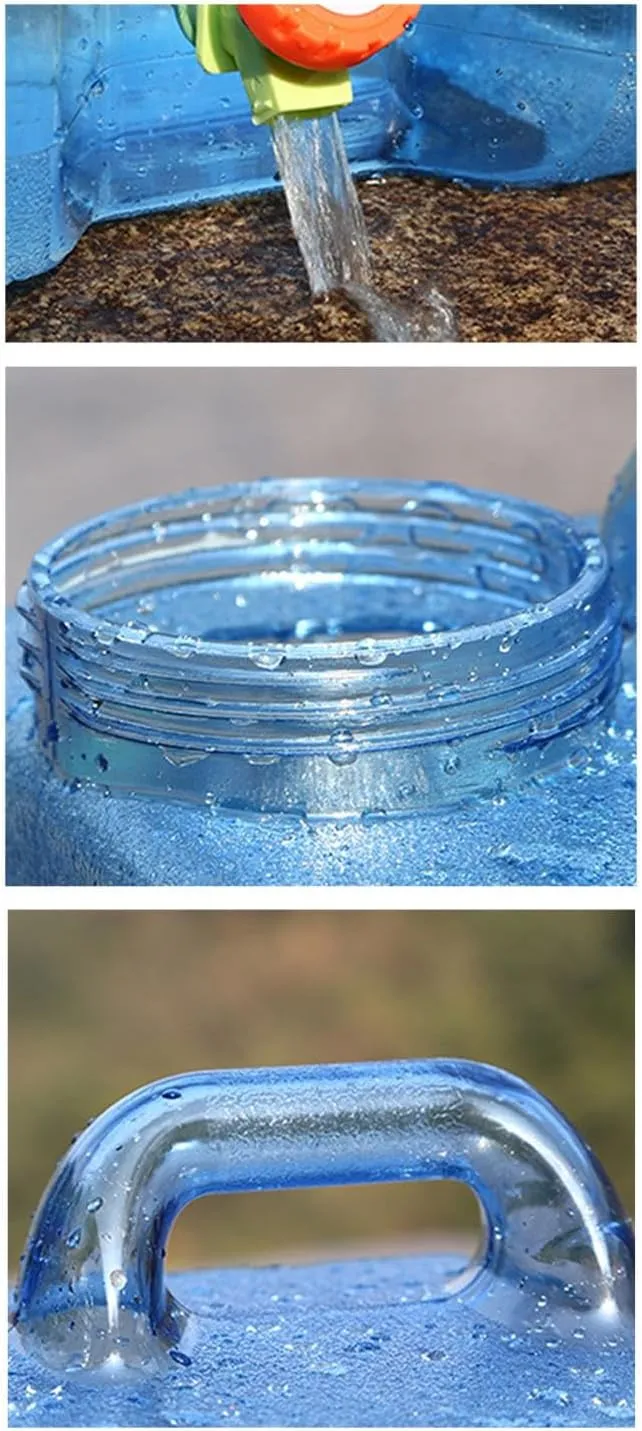 Portable Water Container with Faucet Water Bucket Water Jug Versatile Lightweight Water Barrel 10cm Opening Mouth for Car Driving