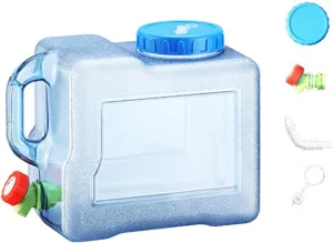 Portable Water Container with Faucet Water Bucket Water Jug Versatile Lightweight Water Barrel 10cm Opening Mouth for Car Driving
