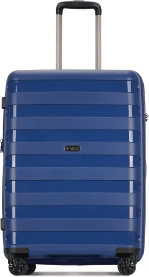 PP material Expandable Carry On Luggage Airline Approved, 20 Inch Hardside Carry On Suitcase with Wheels, Travel Harshell Spinner Small Luggage with Tsa Lock,Blue color, 20-Inch Carry-On
