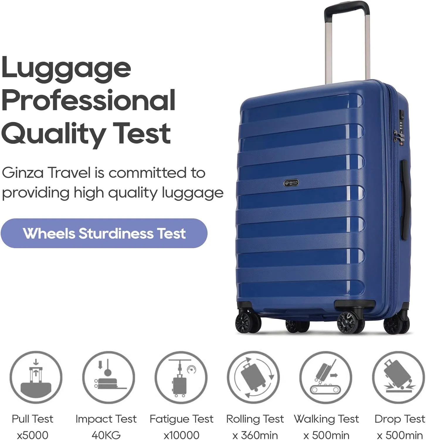 PP material Expandable Carry On Luggage Airline Approved, 20 Inch Hardside Carry On Suitcase with Wheels, Travel Harshell Spinner Small Luggage with Tsa Lock,Blue color, 20-Inch Carry-On