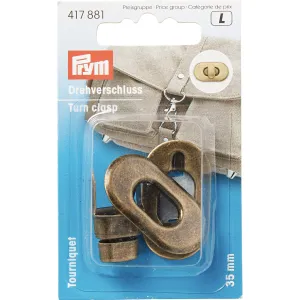 Prym Turn Clasp - Antique Brass